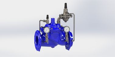 블루 Ral5005 흐름 조절 밸브 최대 압력 PN16
